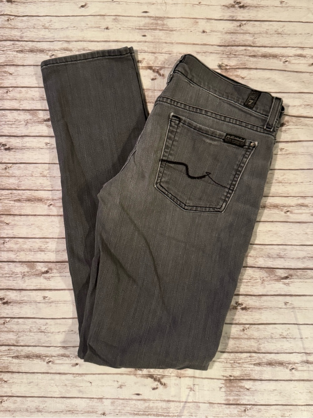 7 For All Mankind Women's Gray Skinny Jeans